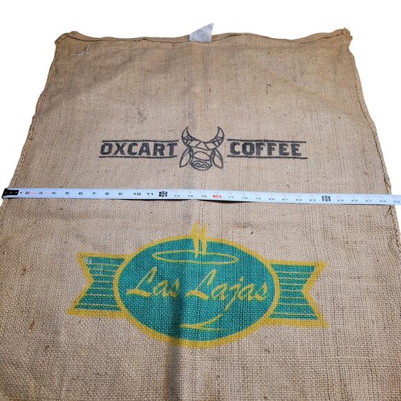 Oxcart Coffee Burlap Sack Las Lajas 40"x29" Costa Rica Green Coffee Bag - Picture 8 of 11